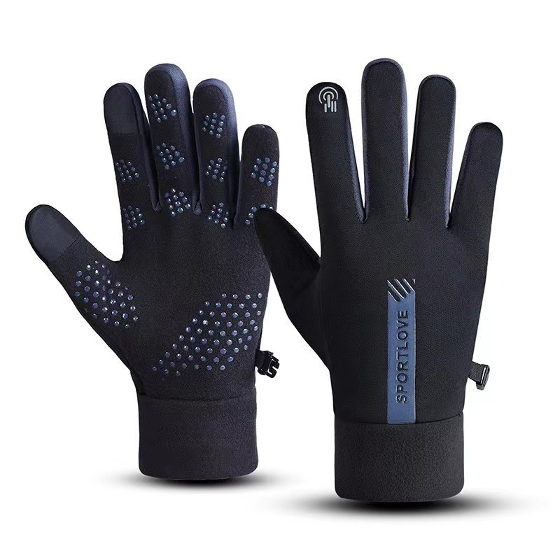 Winter Day Warm Keeping Sports Gloves Men and Women Anti-Splash Riding Wind-Proof and Cold Protection Couple Cycling Driving Non-Slip Touch Screen