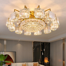 客厅灯水晶大灯简约现代大气奢华金色1.2米餐厅主卧室led吸顶灯具