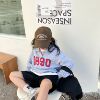 Cute girl 2022 Spring children American style Retro printing Polo Neck Sweater CUHK Lapel leisure time jacket Cute girl 2022 Spring children American style Retro printing Polo Neck Sweater CUHK Lapel leisure time jacket