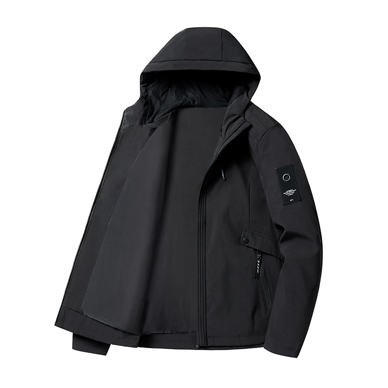 Jacket Men's Coat Spring and Autumn New Korean Style Versatile Jacket Trendy Casual plus Size Loose Hooded Coat