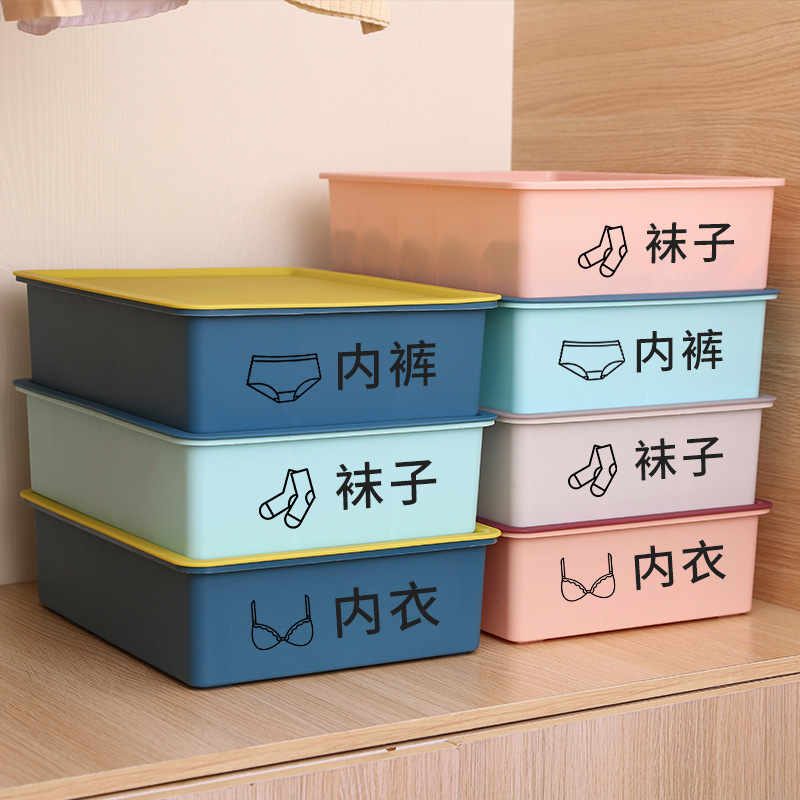 Plastic Underwear Storage Box Household Drawer Three-in-One Bra Panties Partitioned Organizing Box Socks Storage Box