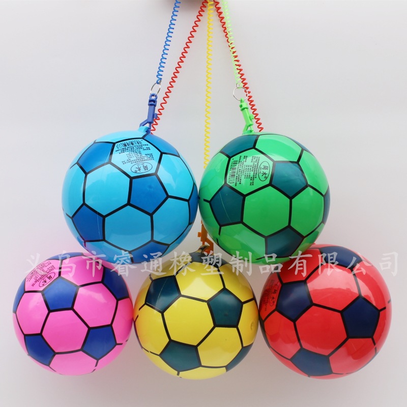 Factory Wholesale Inflatable Toys PVC Elastic Ball Children Practice Football Inflatable Thickened Chain Football Stall