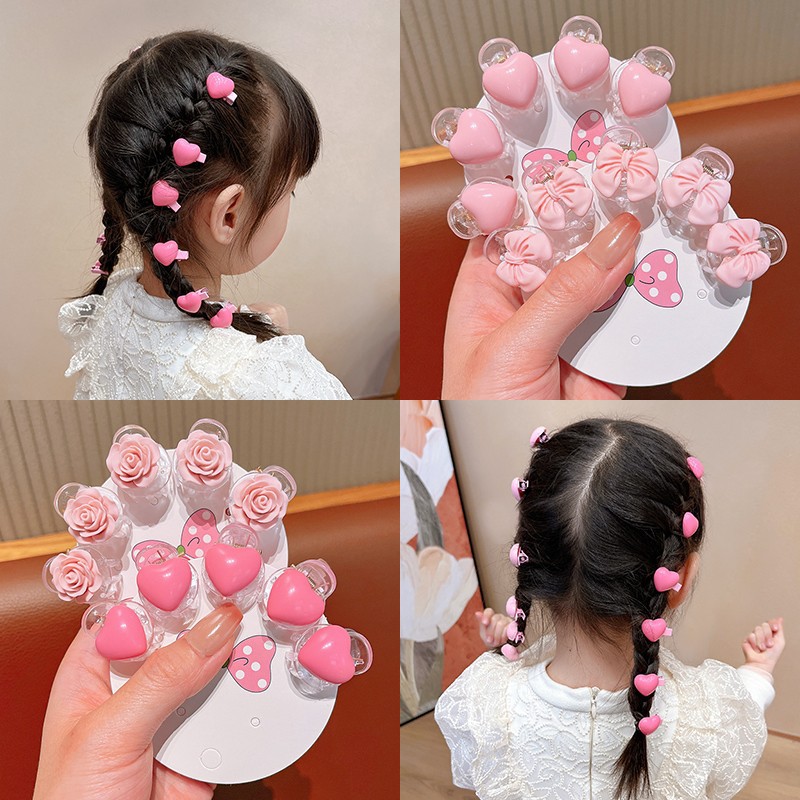 宝宝儿童粉色蝴蝶结发夹女童甜美小抓夹马尾夹子小女孩子公主发饰