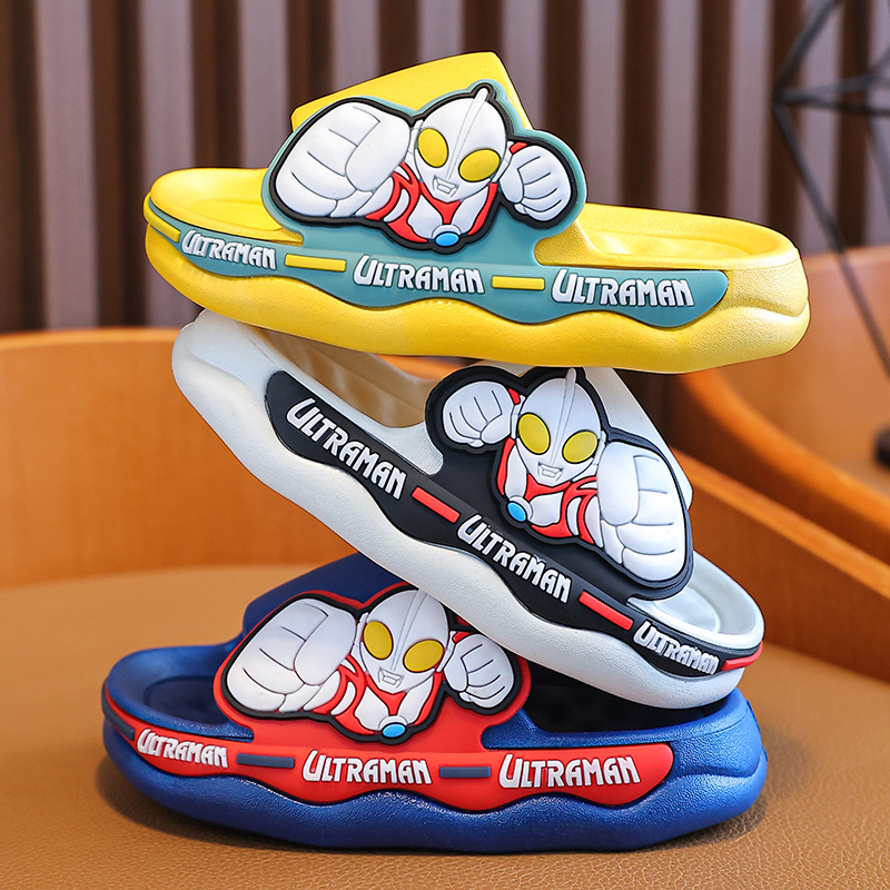 Ultraman Children's Slippers Summer Boys Cartoon Interior Home Non-Slip Bath Big Middle Children Baby Slippers