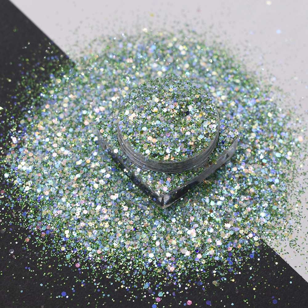 跨境爆款1克瓶装幻彩镭射美甲闪粉金葱粉美甲饰品批发diy指甲油