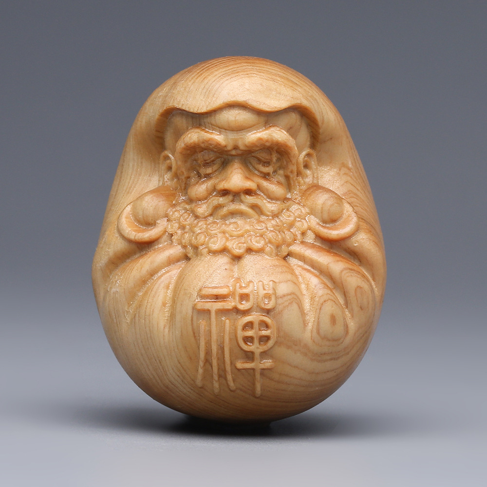 崖柏木雕刻禅师达摩文玩手把件现代简约随身把玩达摩人物挂件礼品