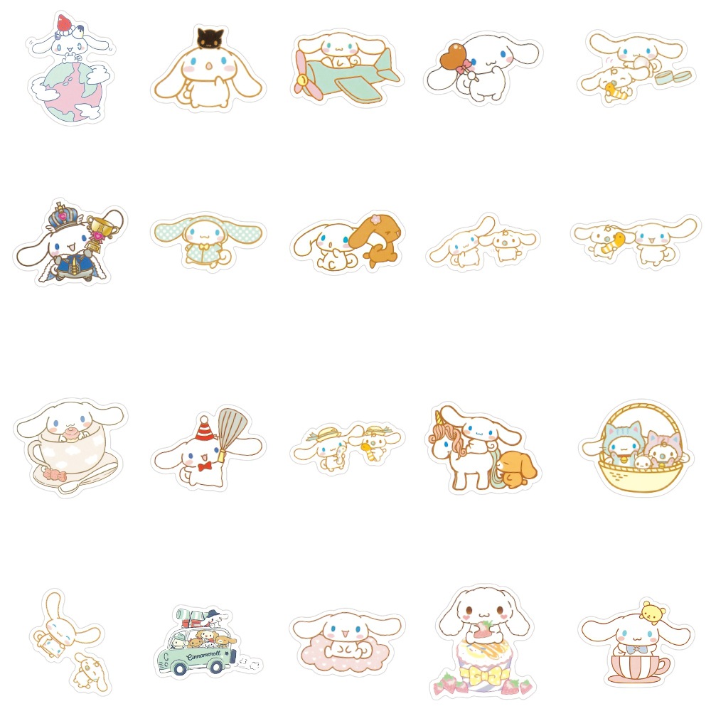 40张玉桂狗贴纸 卡通大耳狗防水手账素材 可爱手机壳滴胶手帐贴纸