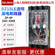 上海人民透明塑壳式漏电断路器DZ15LE-40 -100/39/4901 63A 100A