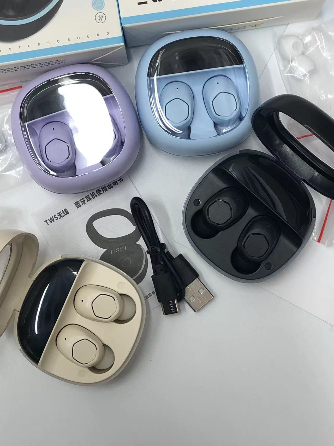 跨境m41透明数显蓝牙耳机降噪私模迷你运动耳塞式超长续航耳机