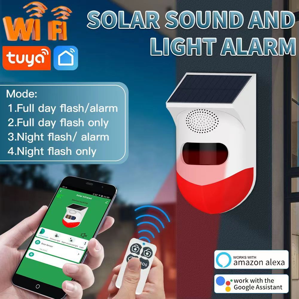 Tuya Outdoor Solar Infrared Detector Sensor WiFi Intelligent Anti-Theft Alarm Country Villa Anti-Theft