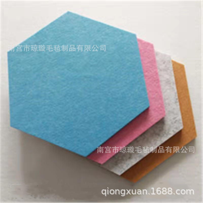 毛毡板墙贴幼儿园照片墙软木板展示板六边形留言板隔音板毛毡背景