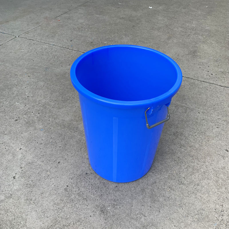 大号塑料桶带盖圆形100l塑料垃圾桶蓝色室内杂物桶户外环卫垃圾桶
