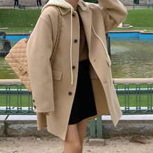 【秒发】2023韩国东大门冬季新款时尚休闲百搭气质宽松羊毛大衣女