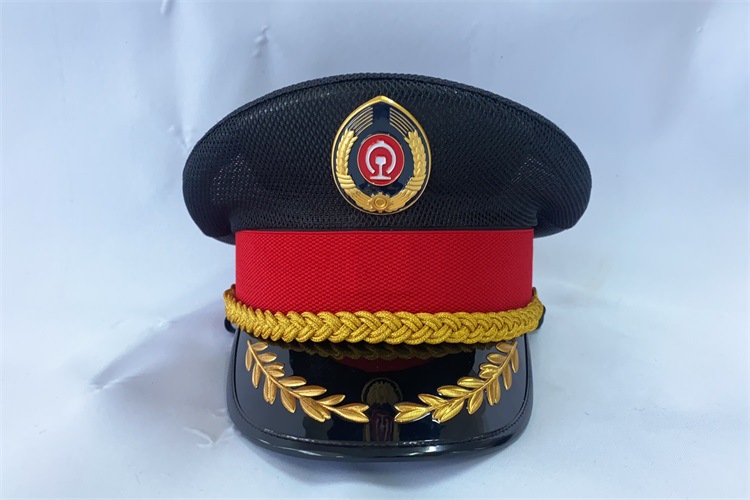 新款铁路帽保安帽 铁路学院大檐帽高铁大沿帽地铁工作大盖帽工厂