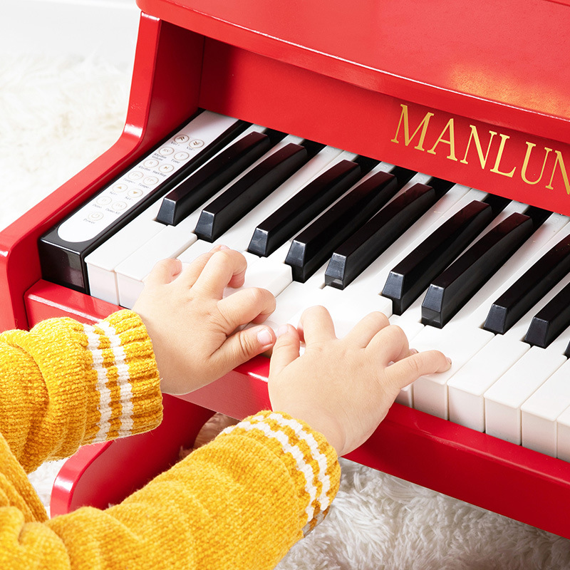 曼伦儿童钢琴木质启蒙电子多功能小钢琴0-3岁宝宝乐器玩具礼物