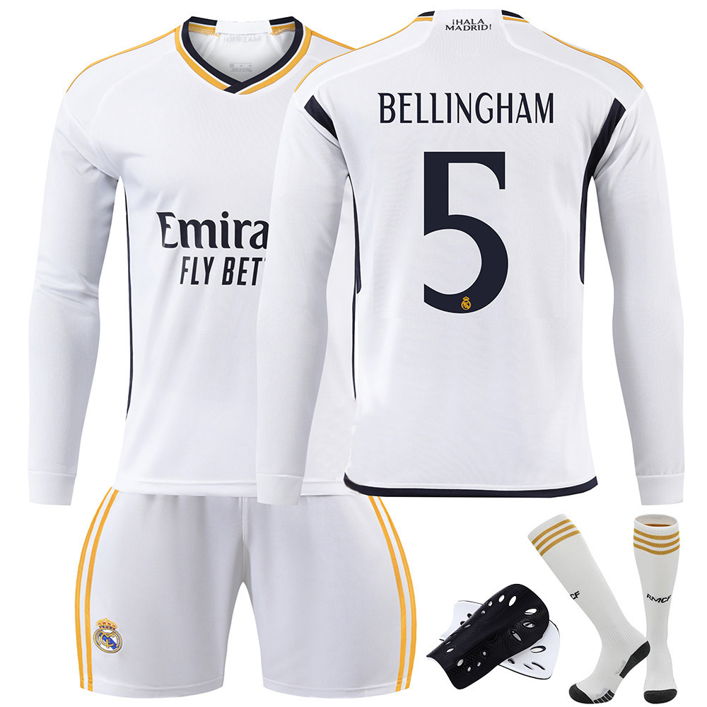 2324皇马主场足球服长袖套装 秋冬训练服俱乐部团队服出场服-阿里巴巴