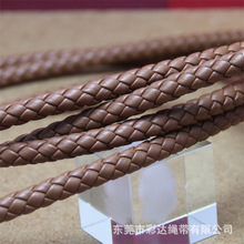 新品推荐 8MM粗咖啡色仿皮编织圆皮绳实心皮条绳子手链饰品配件绳