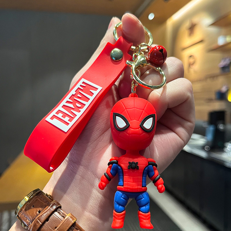 Marvel Spider-Man Iron Man PVC Keychain Classic Avengers Doll Ornaments Holiday Gift Wholesale