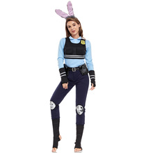 万圣节服装疯狂动物城动漫女警朱迪cos全套女装兔子警察舞台服装