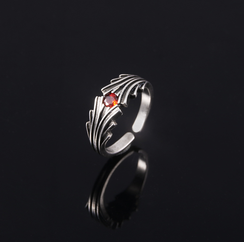 黑之虚数戒指二次元金属指环