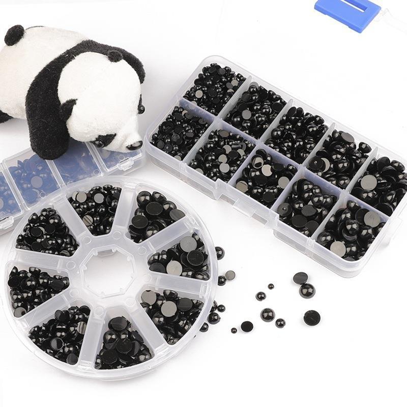 black animal eyes flat beads diy hand-woven doll making hair clip material package hair accessory