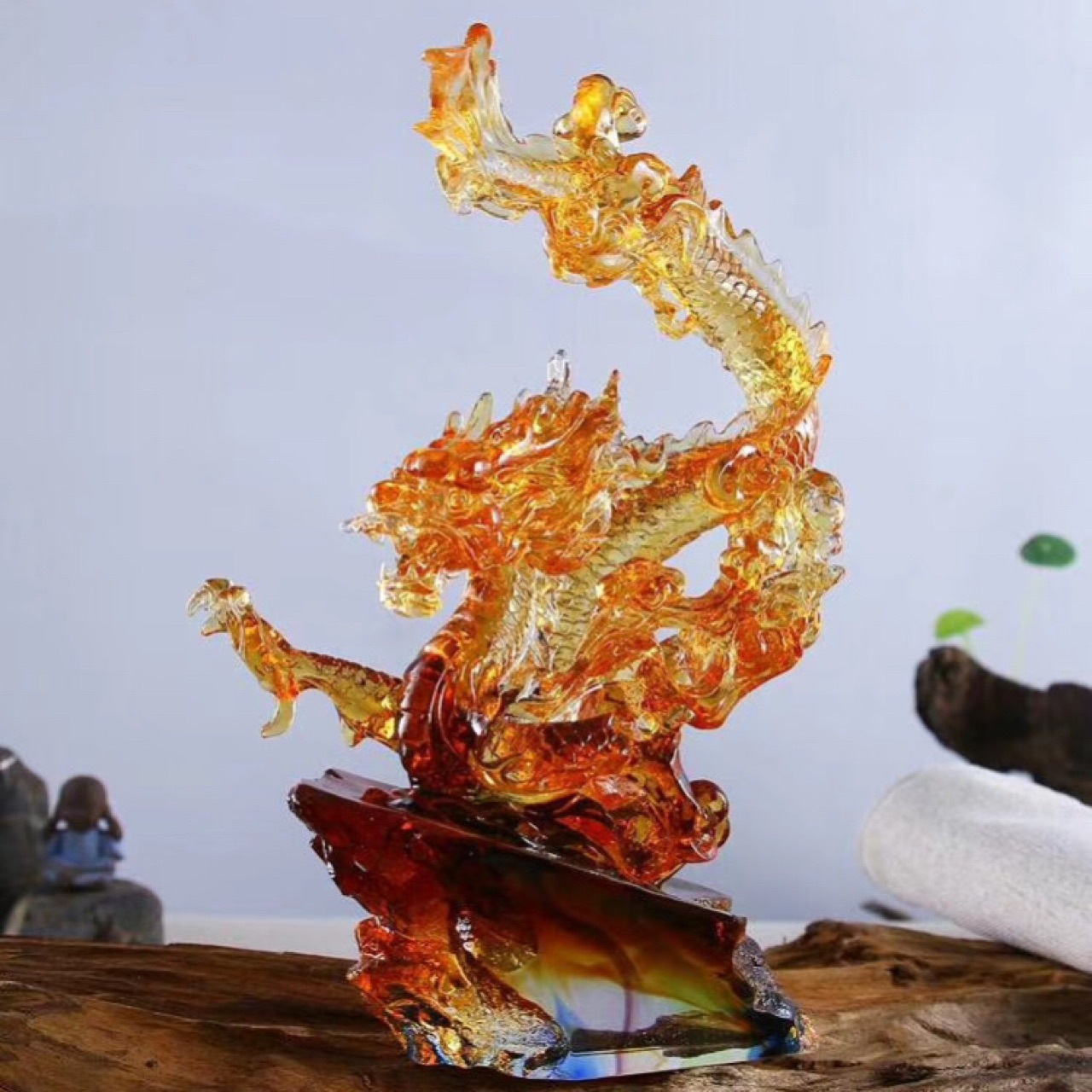 中国生肖龙琉璃摆件招财风水客厅玄关装饰工艺品开业礼品实用