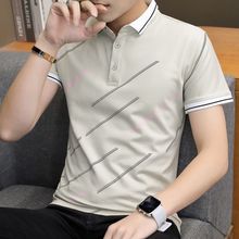 夏季短袖男韩版潮流带领衫青年衬衫领男士恤棉翻领打底衫