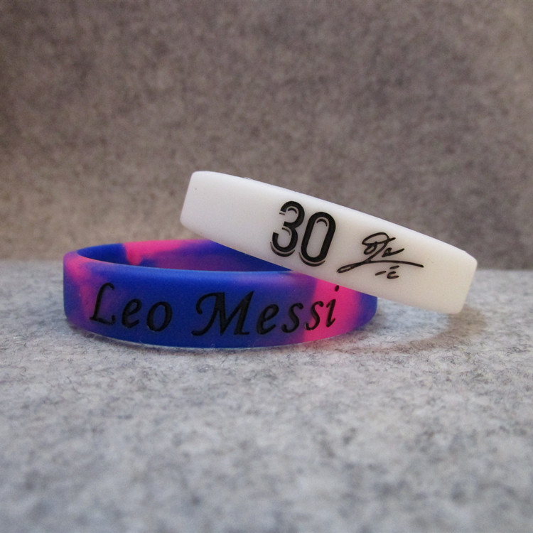 足球巴黎30号梅西签名运动手环硅胶腕带球迷饰品c罗内马尔姆巴佩