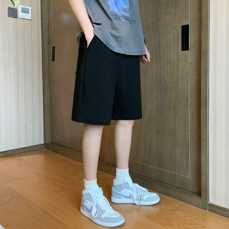 t短裤男夏季宽松潮流休闲五分裤潮牌ins运动裤黑色男士1沙滩裤