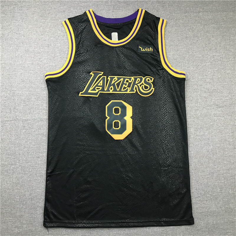 现货跨境湖人8号科比24#球衣刺绣休闲运动训练篮球服潮流黑城市版