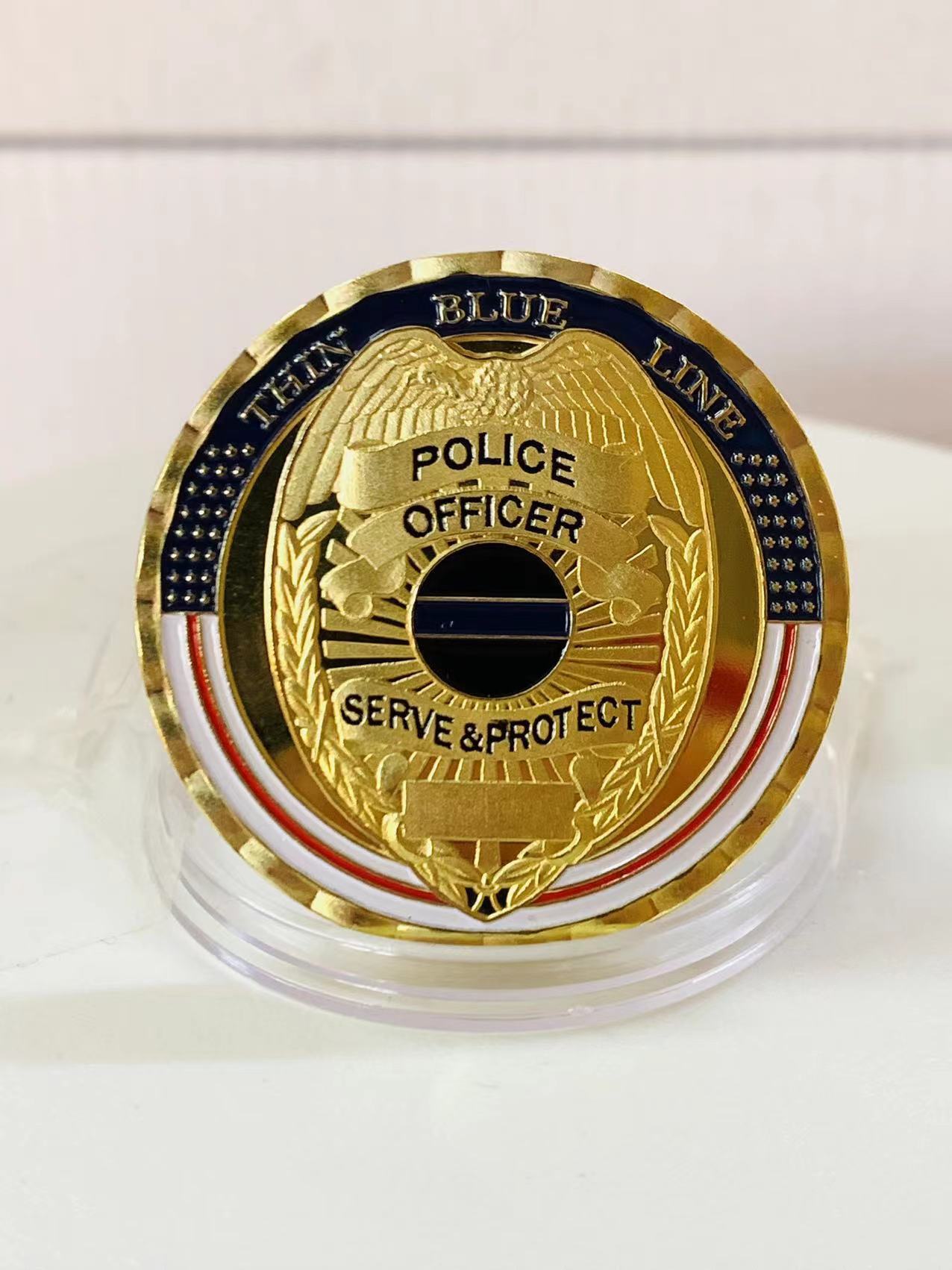 警察挑战者 纪念章 彩色烤漆 军事挑战币 浮雕 工艺礼品 金属徽章