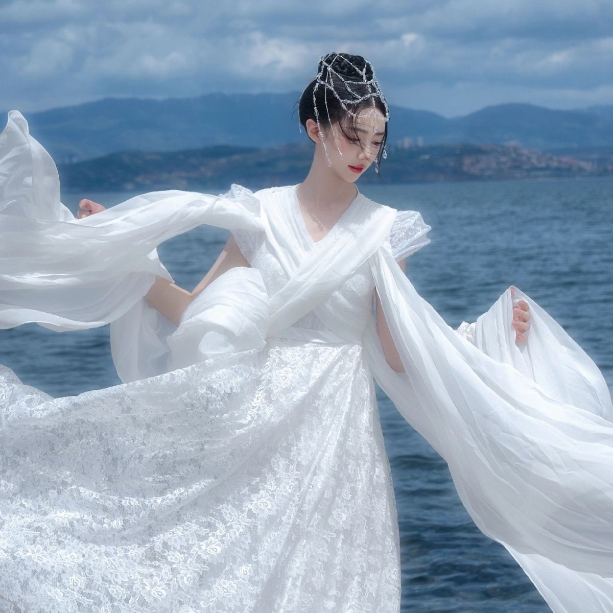 仙剑奇侠传3杨幂夕瑶影视剧同款服装飘逸仙女长裙爆款古风-阿里巴巴