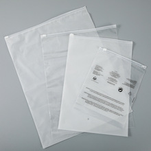厂家现货服装拉链袋透明磨砂警告语pe封口袋塑料包装袋子可印刷