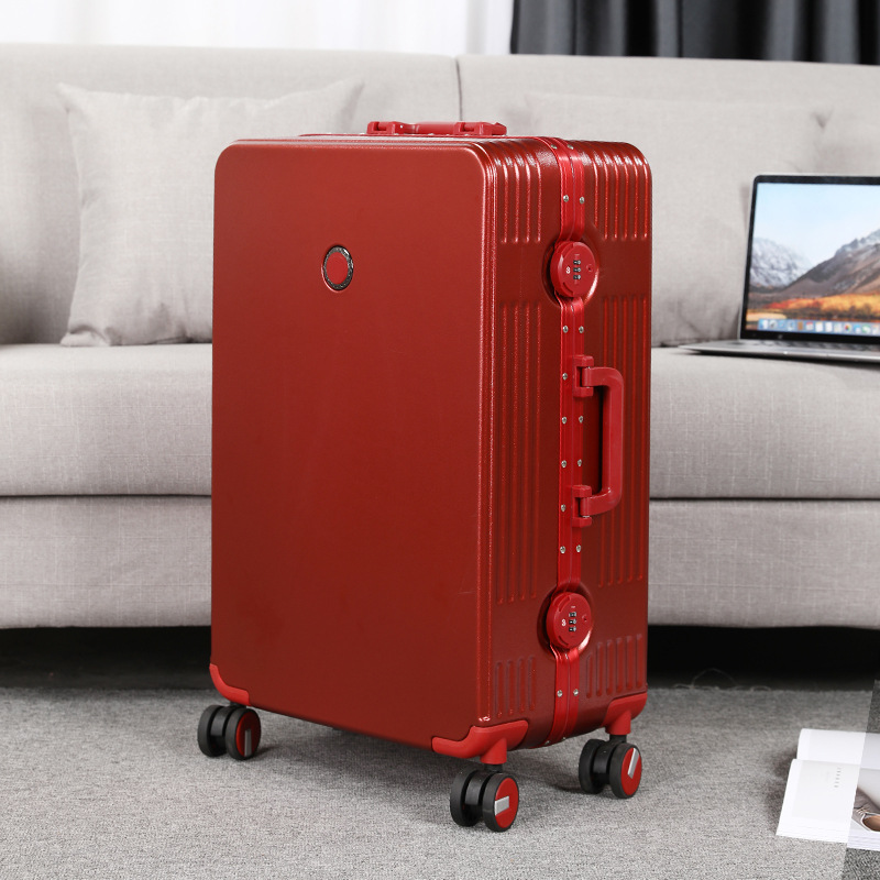Luggage Mute Universal Wheel Aluminium Frame Luggage Password Suitcase Student Unisex Large Capacity Suitcase