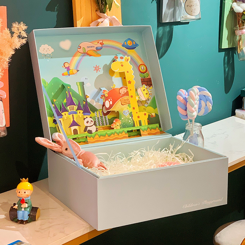 新款卡通立体盒可爱儿童节礼物盒现货可大量定制logo可定制-阿里巴巴