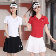 新款polo运动套装女士T恤时尚透气休闲网球高尔夫健身速干衣跑步