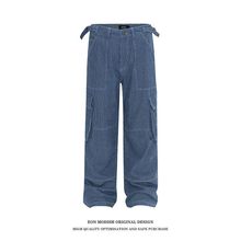 Mint Cat中性2024夏季新品实拍美式复古条纹休闲长裤