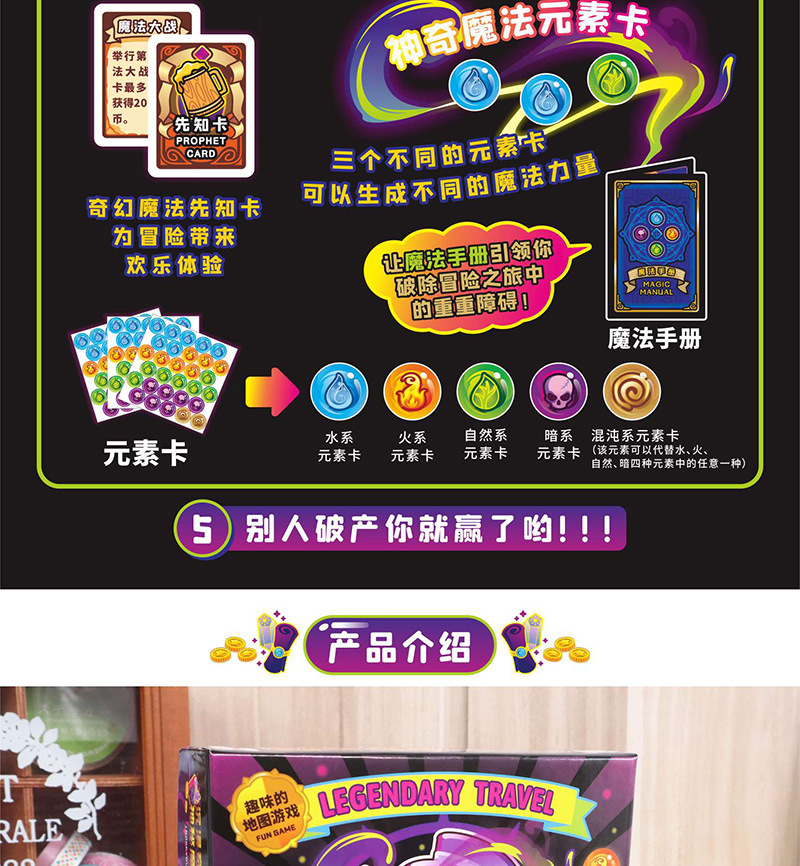富翁之行魔法世界桌游卡牌大富翁多人儿童亲子一年级娱乐游戏批发
