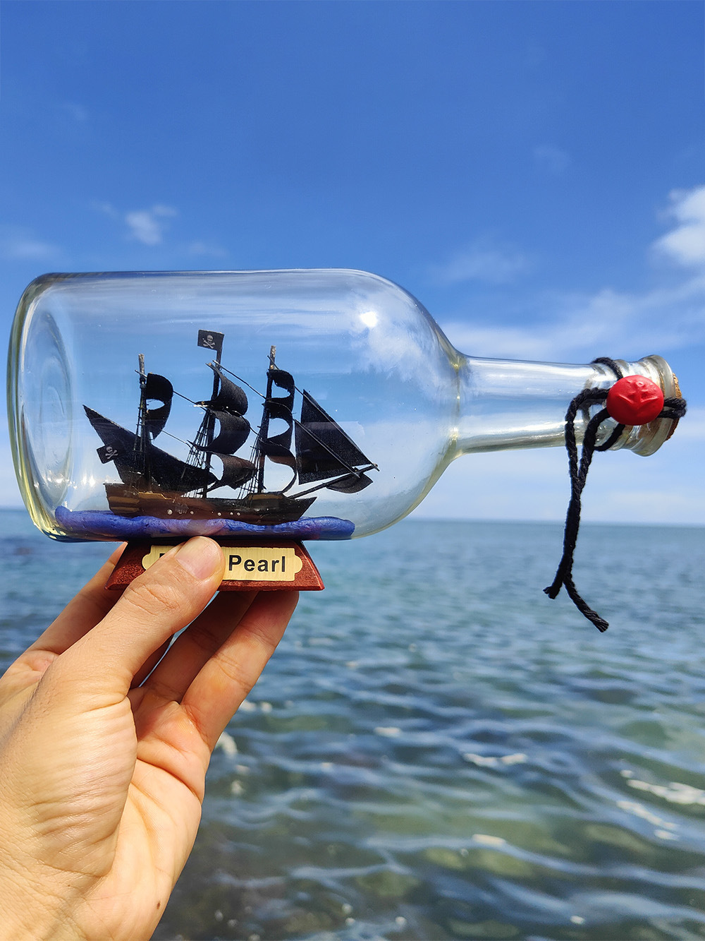 黑珍珠号加勒比海盗瓶中船玻璃漂流瓶许愿瓶创意工艺品礼物小摆件
