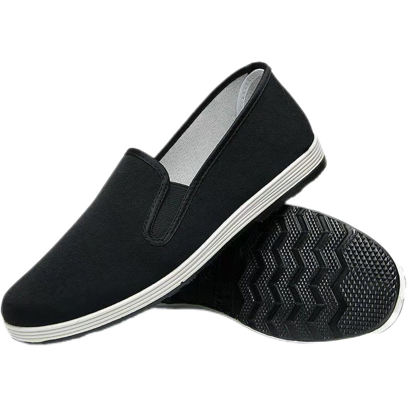 老北京布鞋男单鞋春季防滑耐磨帆布鞋轮胎底工作鞋劳保鞋黑布鞋