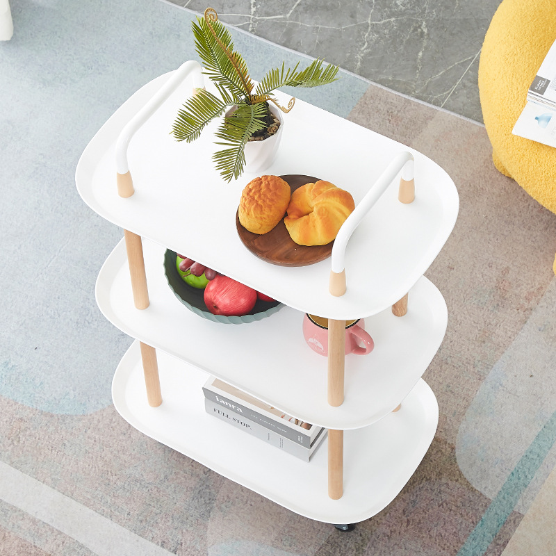 Nordic Minimalist Boat-Shaped Fruit Plate Trolley Bathroom Kitchen Living Room Balcony Coffee Table Storage Sundries Rack