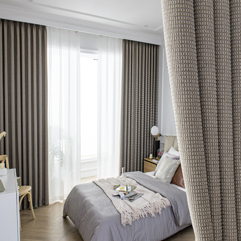 日式亚麻窗帘2022年新款奶茶色棉麻遮光卧室现代米色简约客厅成品