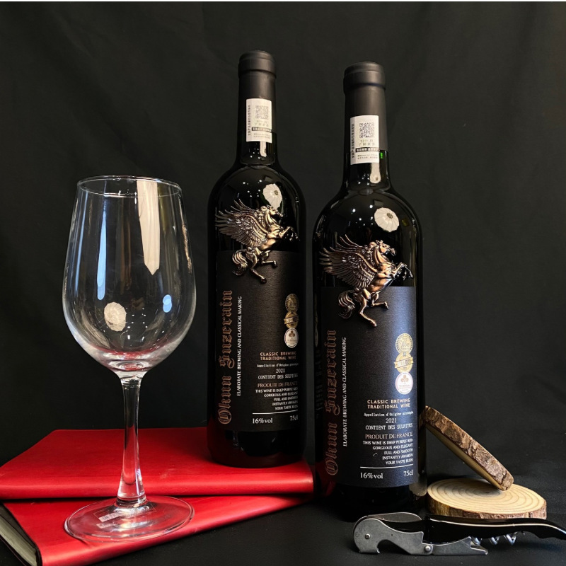 法国原瓶红酒16度金属标混酿干红葡萄酒厂家批发抖音一件代发红酒