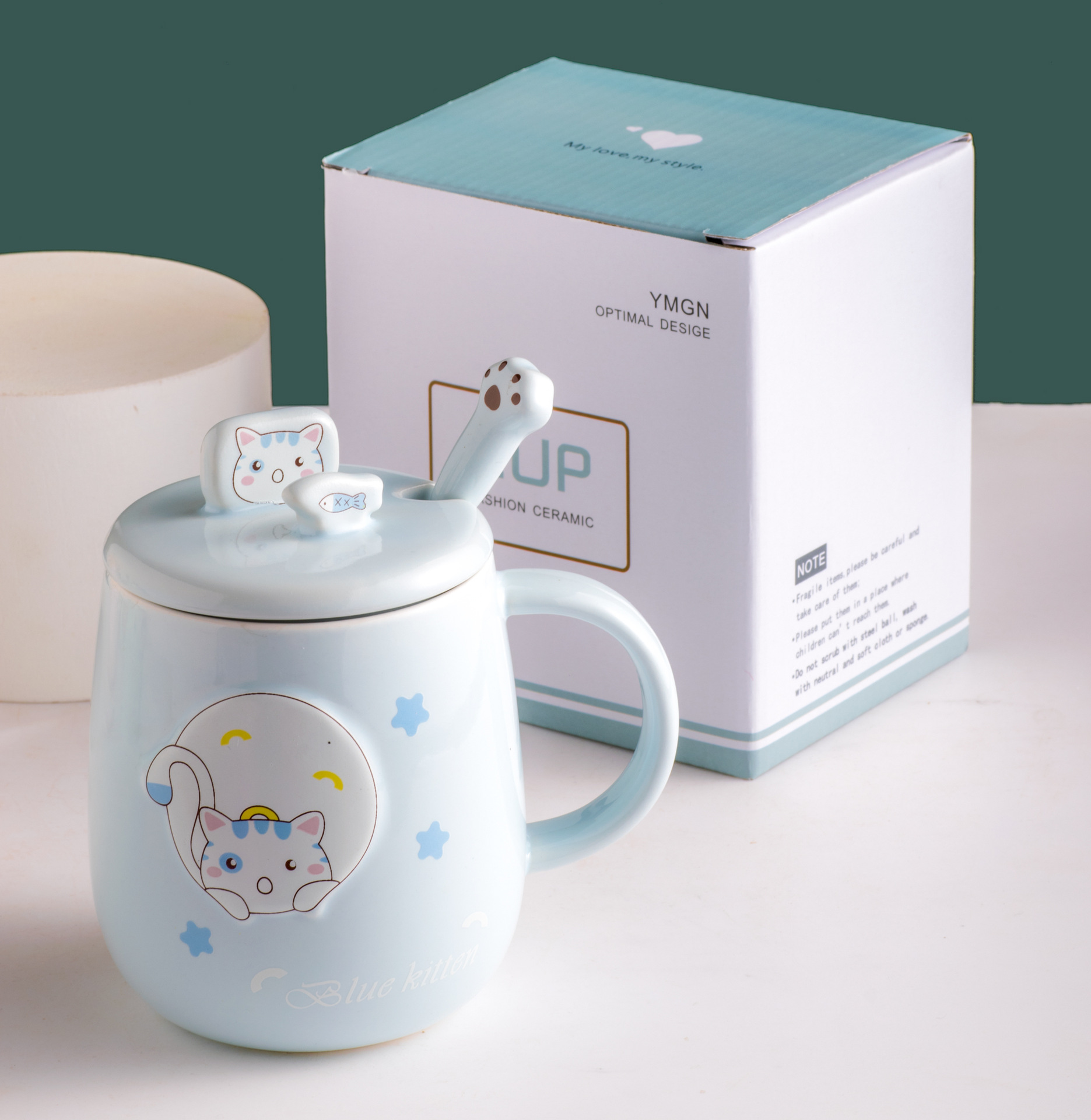 Cartoon Creative Ceramic Mobile Phone Holder Mug Cute Girl Student Practical Water Cup Advertising Gift Wholesale