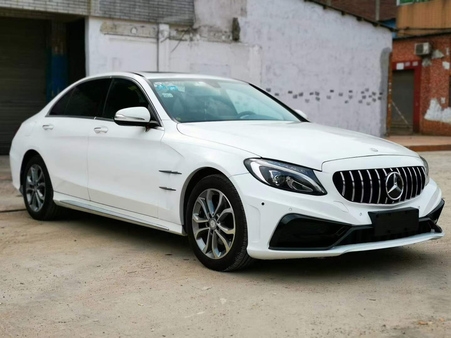 适用c级w205改装卡尔森宽体包围前杠叶子板中网后杠后唇尾喉套件