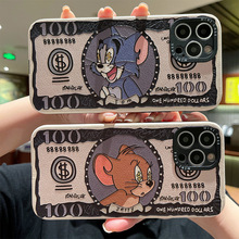 钞票猫和老鼠适用于iphone15手机壳苹果14硅胶套12pro max软壳11