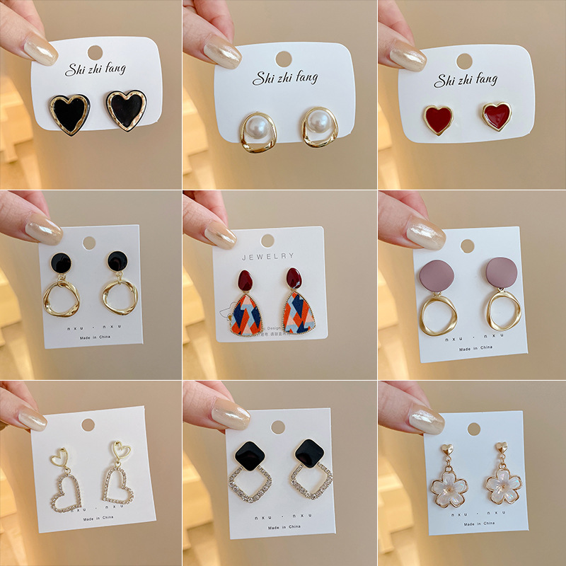 korean 2023 new fashion earrings elegant high-grade light luxury earrings net red pearl earrings autumn and winter earrings for women