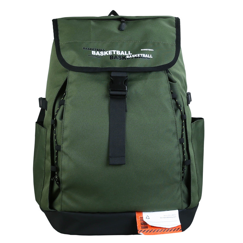 Cross-Border Amazon Student Backpack Printed Logo Korean Fashion Twist Lock Schoolbag Large Capacity Flip Basketball Bag