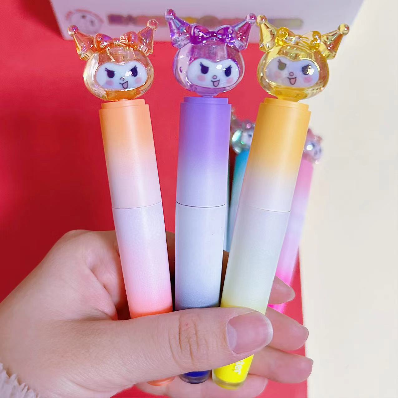 三丽鸥荧光笔可爱水晶库洛米公仔记号笔学生重点标记大容量标记笔