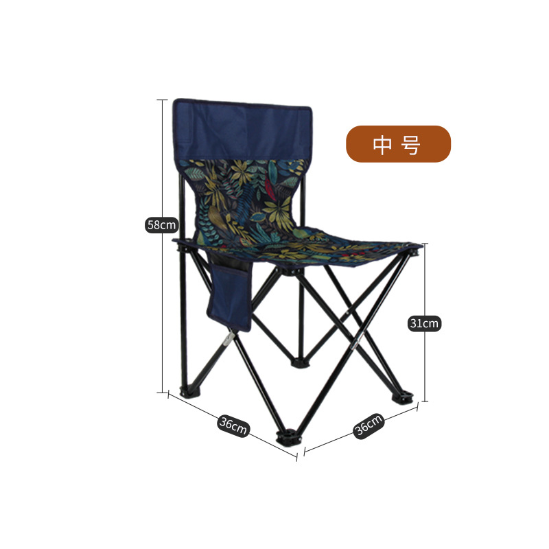 Cross-Border Wholesale Outdoor Folding Chair Spring Outing Portable Camping Chair Outdoor Fishing Chair Art Sketch Stool